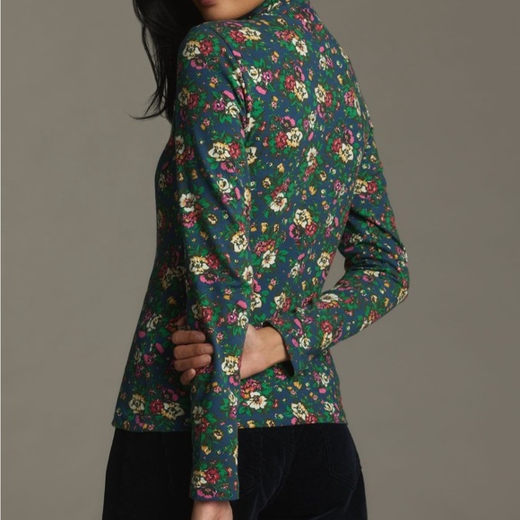 Maeve The Hailey Printed Long-Sleeve
Turtleneck Top Blue Floral Shirt Sz L NEW - Picture 3 of 11